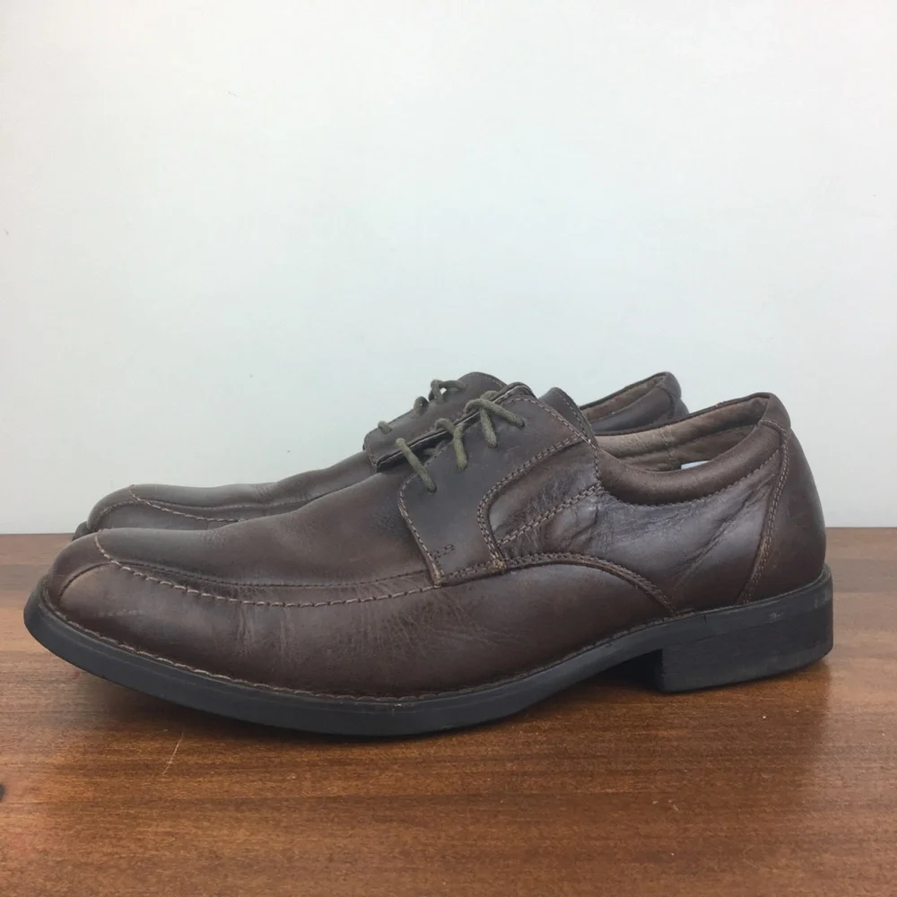 Fratelli Select Men’s Dress Shoes Almond Toe Size 9M Brown Genuine Leather.